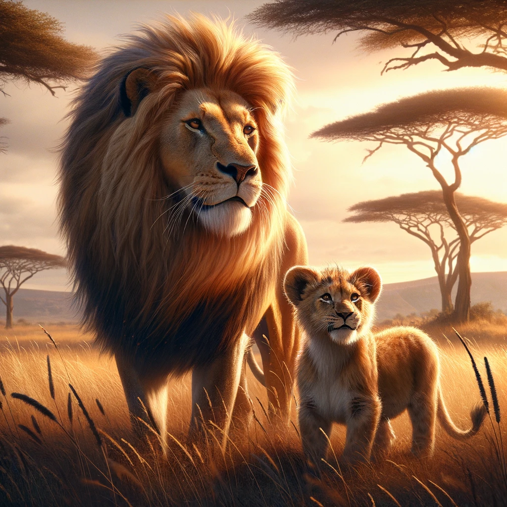 Lion King and His Son Image